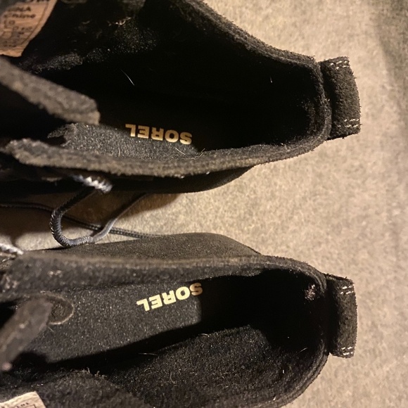 Black Sorel Toronto Lace Up Wedge Boots - Picture 4 of 7